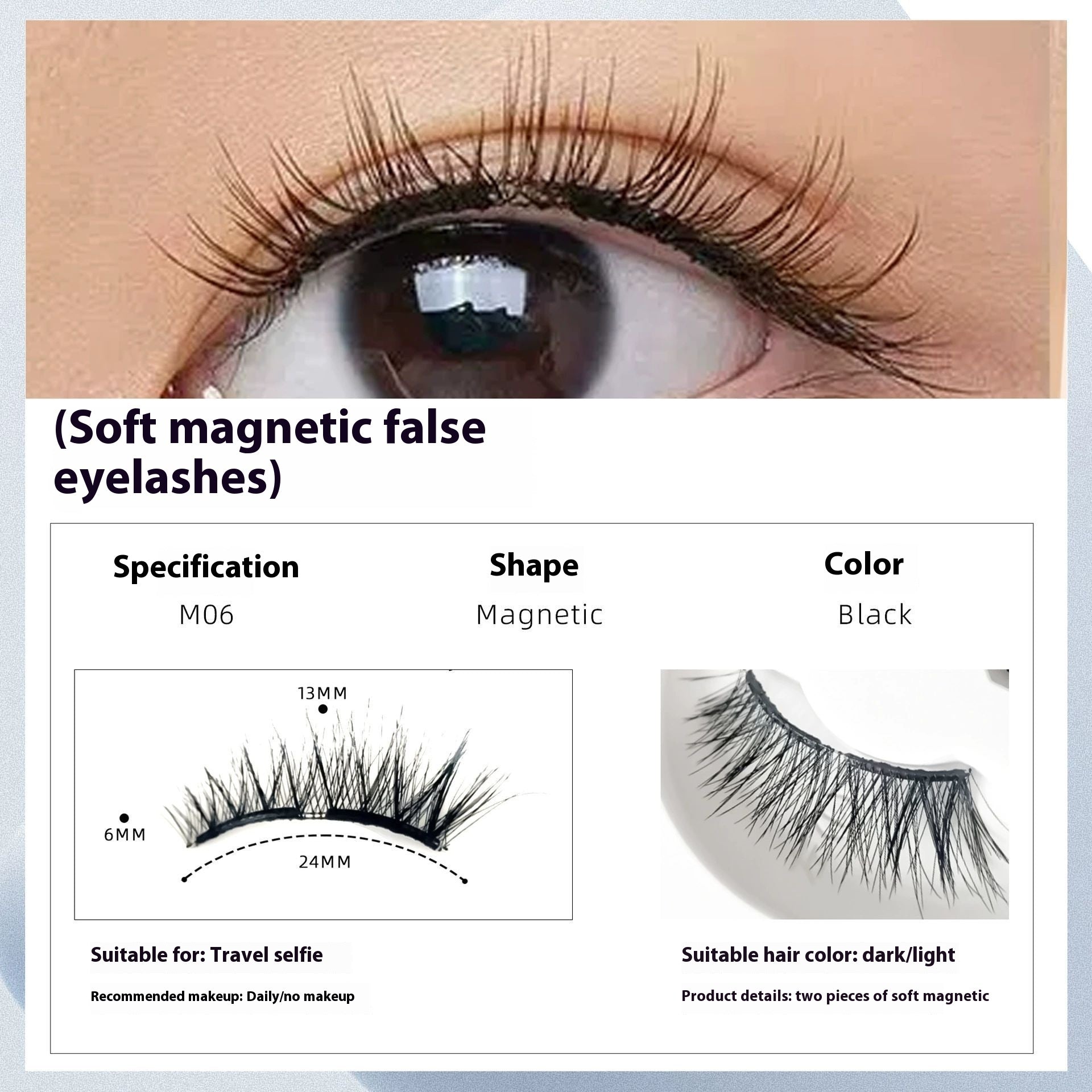 Magnetic False Eyelashes Natural Long Lasting Eyelashes Integrated Soap Holder